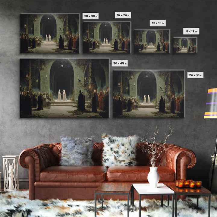 The Ghost Wedding, Symbolist Gothic Landscape, Landscape Wall Art, Dark Fantasy Wall Art, Canvas Print, Halloween Wall Art