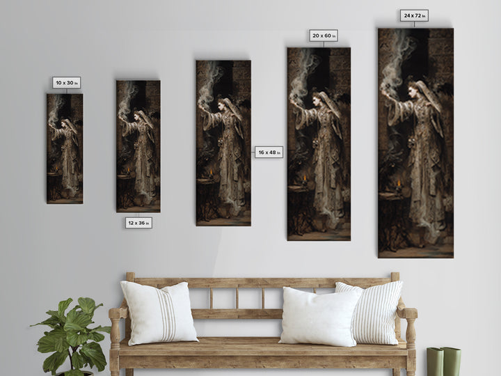 The Ghost Wedding, Ornate Symbolist Art, Tall Narrow Wall Art, Gothic Horror Wall Art, Canvas Print, Halloween Wall Art
