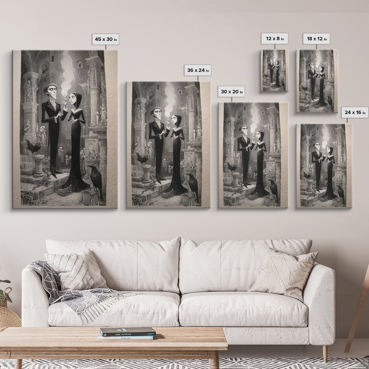 The Ghost Wedding, Victorian Macabre Art, Vertical Wall Art, Dark Fantasy Wall Art, Framed Canvas Print, Halloween Wall Art