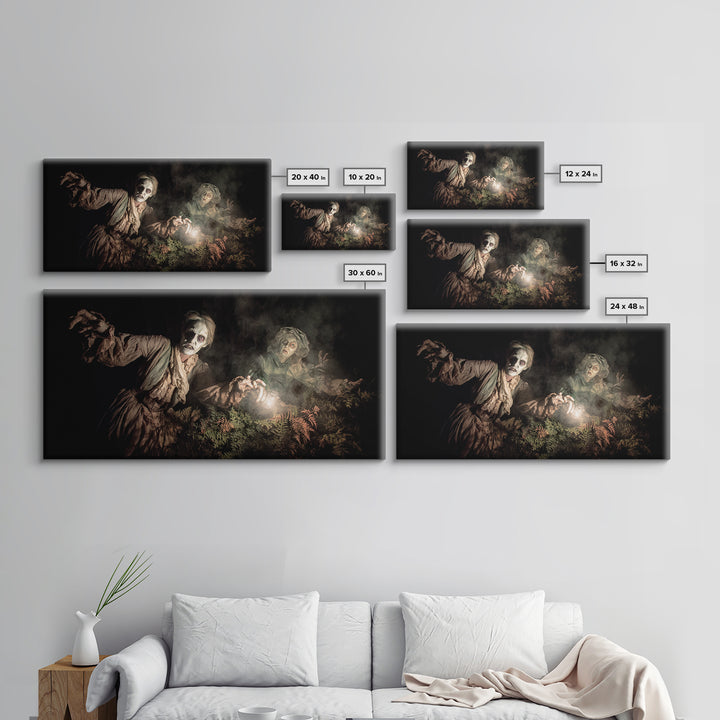 The Haunted Hayride, Gothic Nightmare Art, Wide Panoramic Art, Gothic Horror Wall Art, Canvas Print, Halloween Wall Art