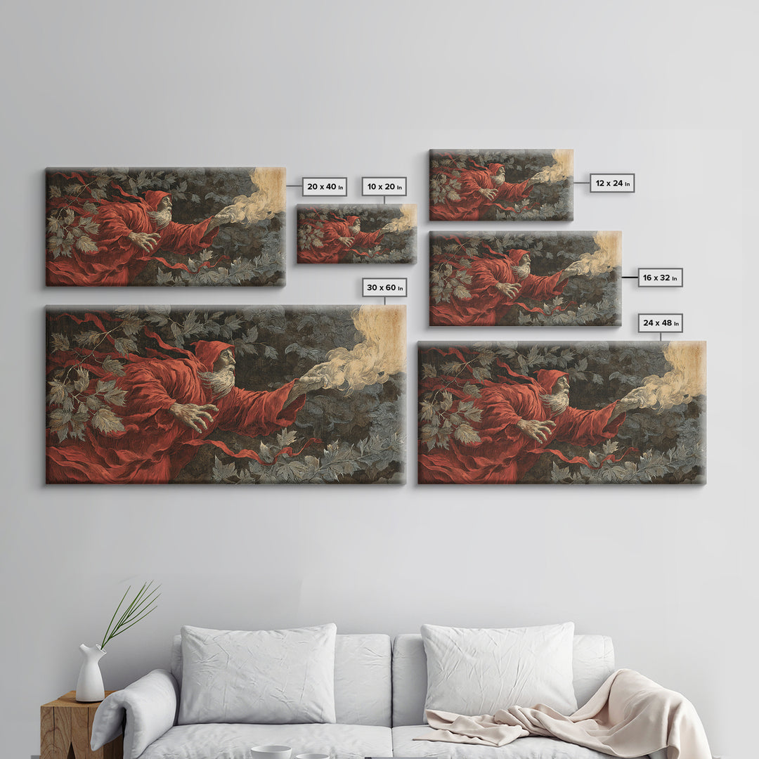 The Haunted Hayride, Visionary Gothic Art, Wide Panoramic Art, Dark Halloween Decor, Canvas Print, Halloween Wall Art
