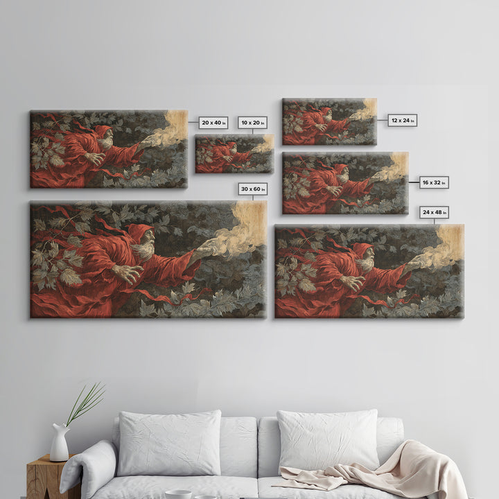 The Haunted Hayride, Visionary Gothic Art, Wide Panoramic Art, Dark Halloween Decor, Canvas Print, Halloween Wall Art