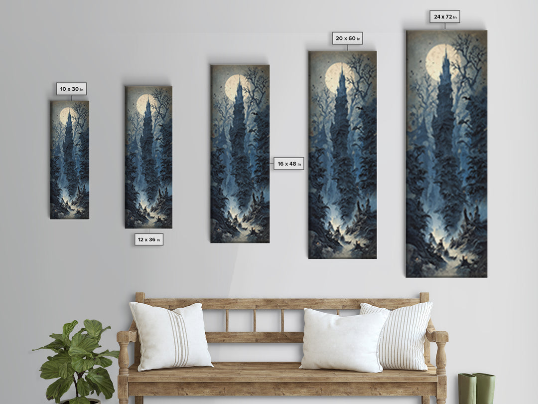 The Haunted Hayride, Surreal Apocalyptic Art, Tall Narrow Wall Art, Dark Fantasy Wall Art, Framed Canvas Print, Halloween Wall Art