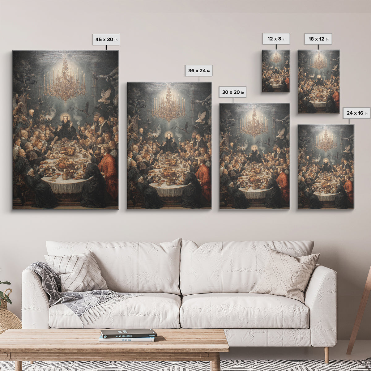 The Vampire Banquet, Dark Renaissance Art, Vertical Wall Art, Macabre Wall Art, Framed Canvas Print, Halloween Wall Art