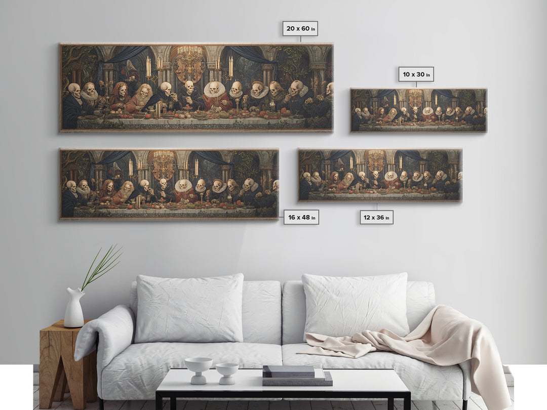 The Vampire Banquet, Danse Macabre Art, Extra Wide Wall Art, Gothic Horror Wall Art, Framed Canvas Print
