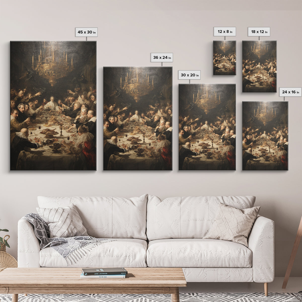 The Vampire Banquet, Gothic Nightmare Art, Vertical Wall Art, Dark Halloween Decor, Canvas Print, Halloween Wall Art, Dark Fantasy Art