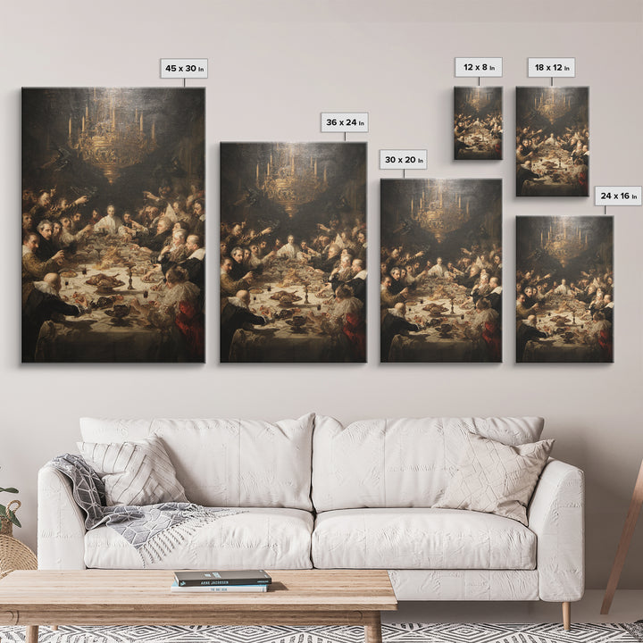 The Vampire Banquet, Gothic Nightmare Art, Vertical Wall Art, Dark Halloween Decor, Canvas Print, Halloween Wall Art, Dark Fantasy Art