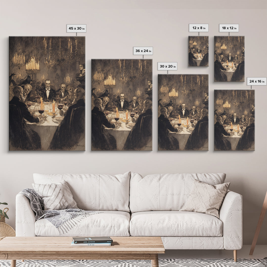 The Vampire Banquet, Decadent Gothic Art, Vertical Wall Art, Macabre Wall Art, Canvas Print, Halloween Wall Art, Seasonal Home Decor