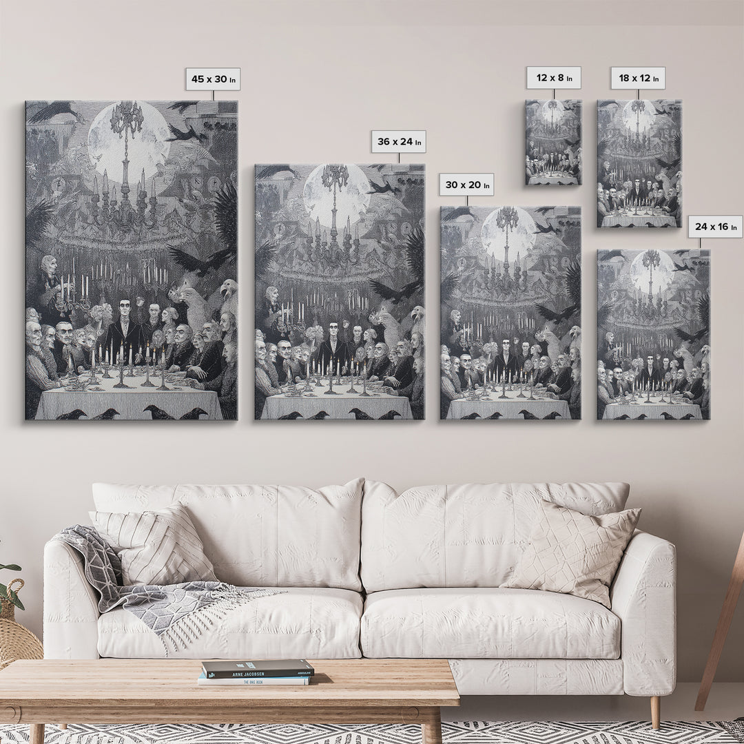 The Vampire Banquet, Victorian Macabre Art, Vertical Wall Art, Dark Fantasy Wall Art, Canvas Print, Halloween Wall Art, Horror Wall Art