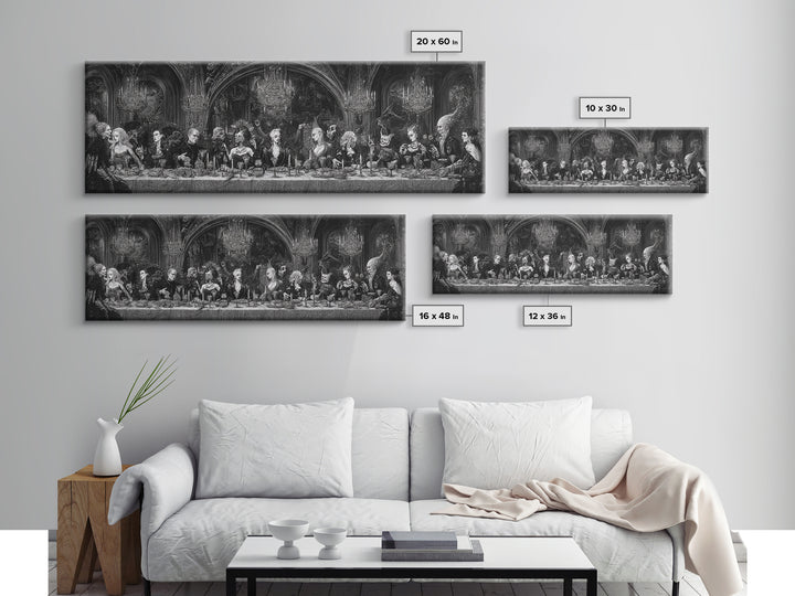 The Vampire Banquet, Biomechanical Horror Art, Extra Wide Wall Art, Dark Halloween Decor, Canvas Print, Halloween Wall Art, Horror Wall Art