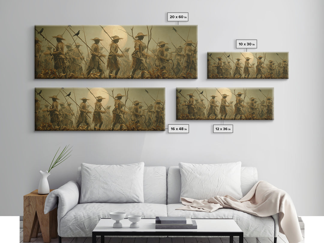 The Scarecrow Uprising, Surreal Apocalyptic Art, Extra Wide Wall Art, Macabre Wall Art, Canvas Print, Halloween Wall Art