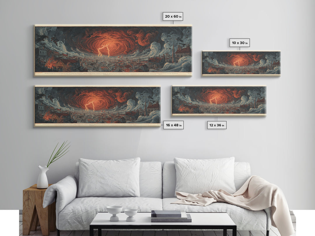 The Halloween Storm, Visionary Gothic Art, Extra Wide Wall Art, Dark Halloween Decor, Canvas Print, Halloween Wall Art