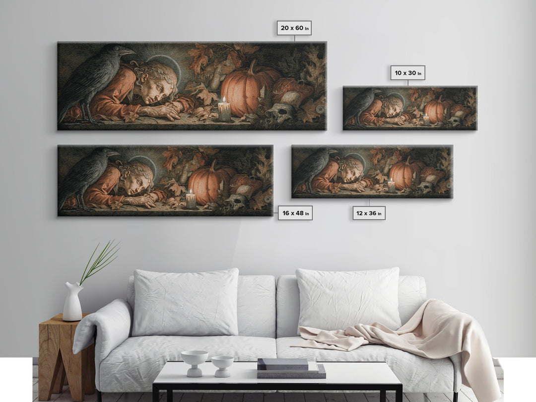 The First Frost Awakening, Dark Renaissance Art, Extra Wide Wall Art, Dark Fantasy Wall Art, Framed Canvas Print