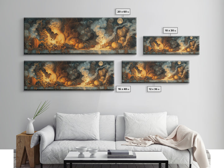 The First Frost Awakening, Visionary Gothic Art, Extra Wide Wall Art, Macabre Wall Art, Canvas Print, Halloween Wall Art