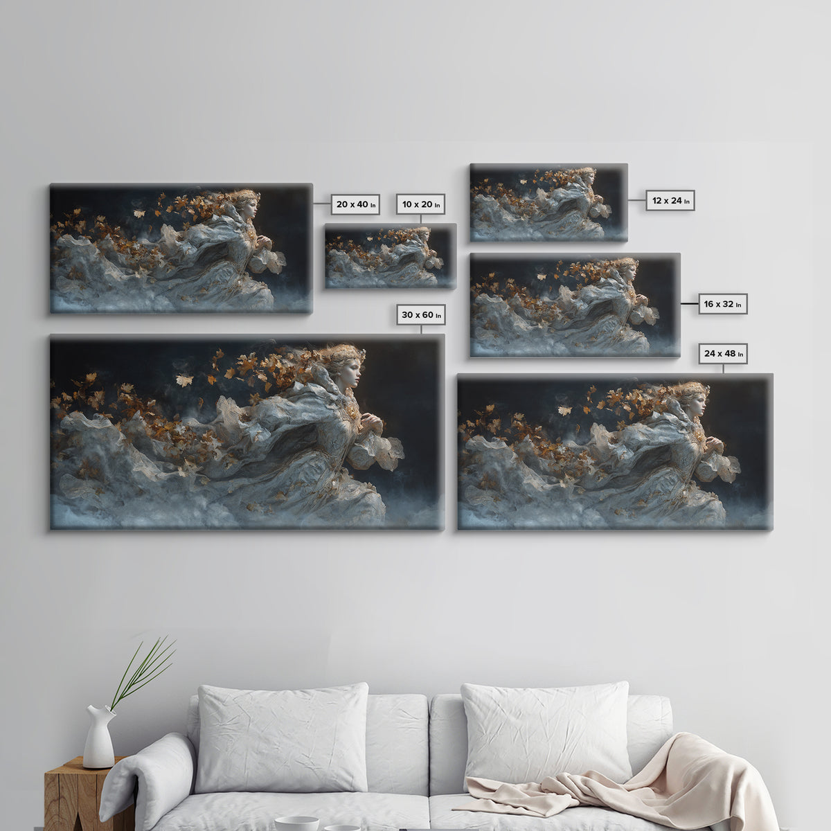 The First Frost Awakening, Apocalyptic Romantic Art, Wide Panoramic Art, Gothic Horror Wall Art, Canvas Print, Halloween Wall Art