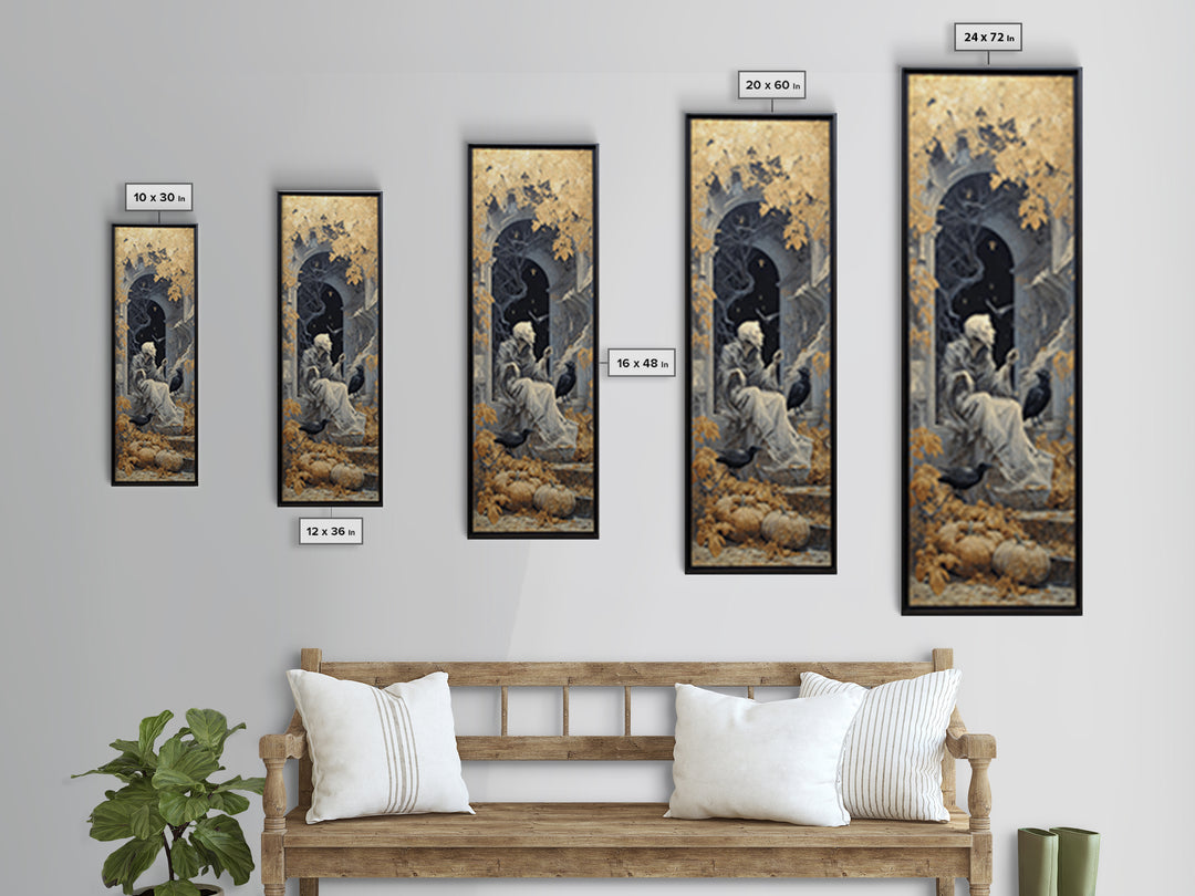 The First Frost Awakening, Surreal Apocalyptic Art, Tall Narrow Wall Art, Gothic Horror Wall Art, Framed Canvas Print