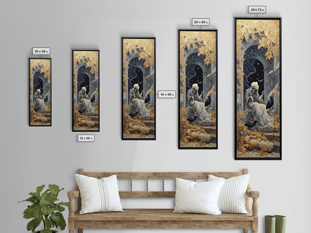 The First Frost Awakening, Surreal Apocalyptic Art, Tall Narrow Wall Art, Gothic Horror Wall Art, Framed Canvas Print