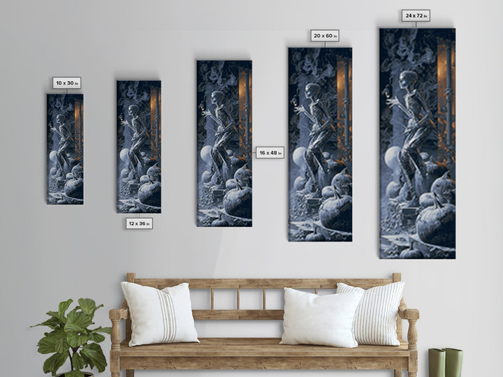 The First Frost Awakening, Biomechanical Horror Art, Tall Narrow Wall Art, Dark Fantasy Wall Art, Canvas Print, Halloween Wall Art