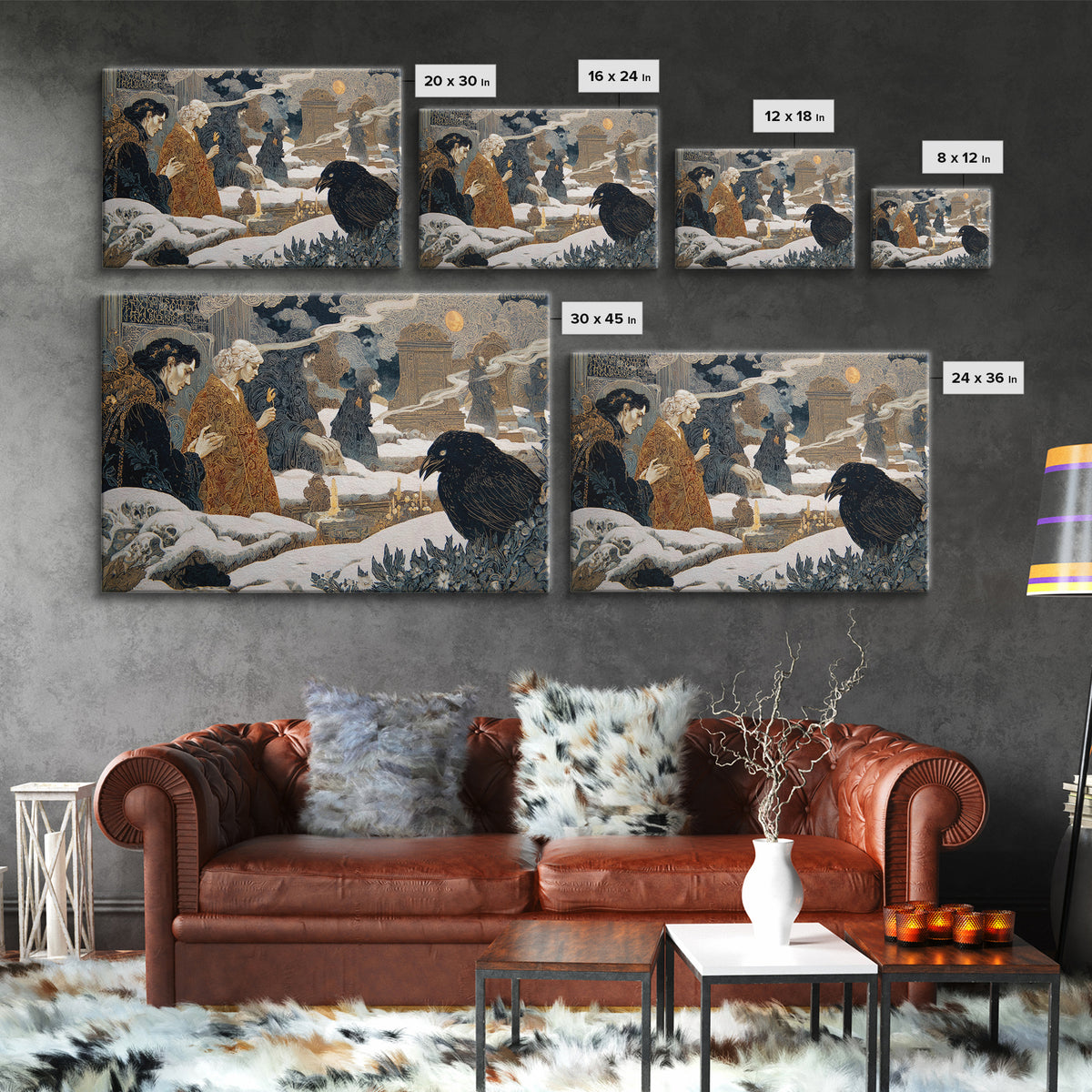 The Living Spellbook, Symbolist Death Art, Landscape Wall Art, Dark Fantasy Wall Art, Canvas Print, Halloween Wall Art