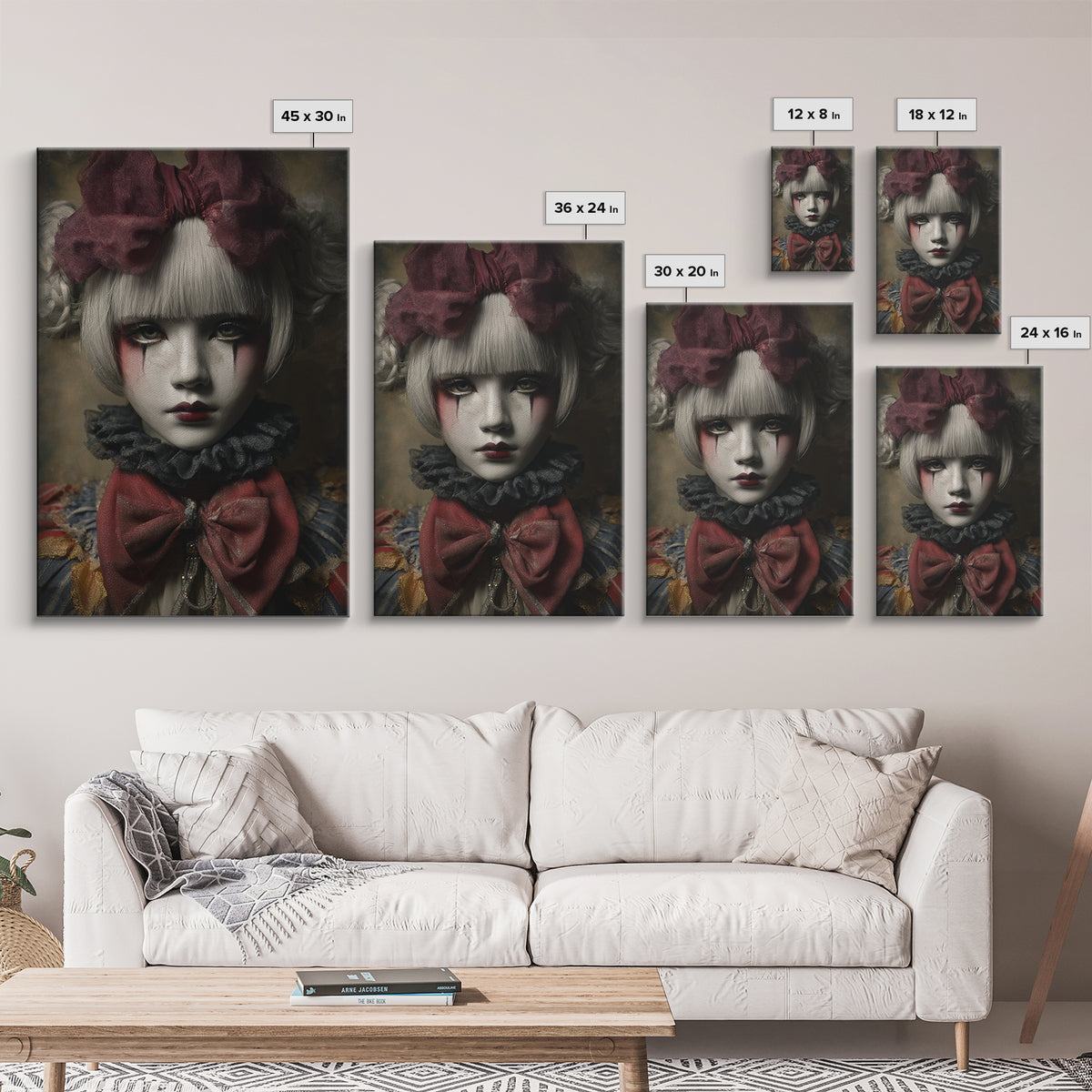 Cracked Porcelain Doll Portrait Canvas Print, Dark Art, Fine Art Print, Living Room Decor, Oil Painting, Nocturne, Wall Decor, DAR-2x3-7