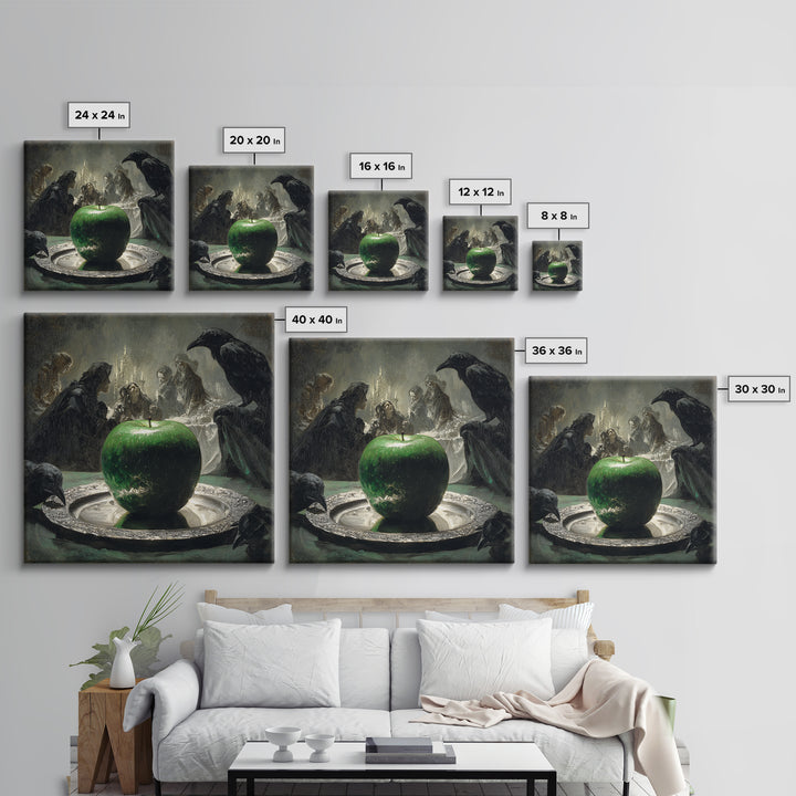 The Poisoned Apple, Decadent Gothic Art, Square Wall Art, Macabre Wall Art, Canvas Print, Halloween Wall Art, Gothic Home Decor