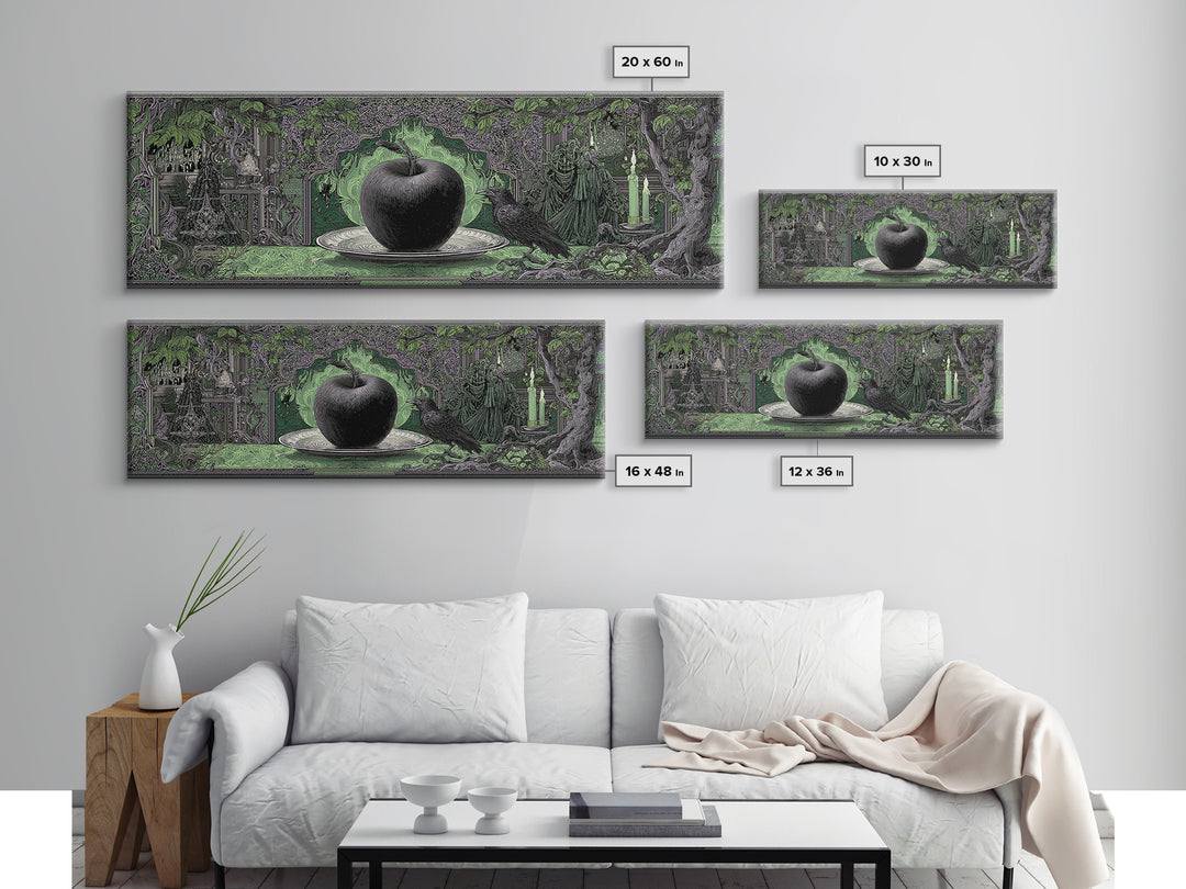 The Poisoned Apple, Stained Glass Gothic Art, Extra Wide Wall Art, Macabre Wall Art, Canvas Print, Halloween Wall Art, Statement Wall Art