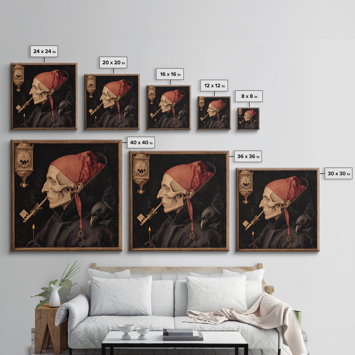 The Coffin Key, Danse Macabre Art, Square Wall Art, Dark Fantasy Wall Art, Canvas Print, Halloween Wall Art