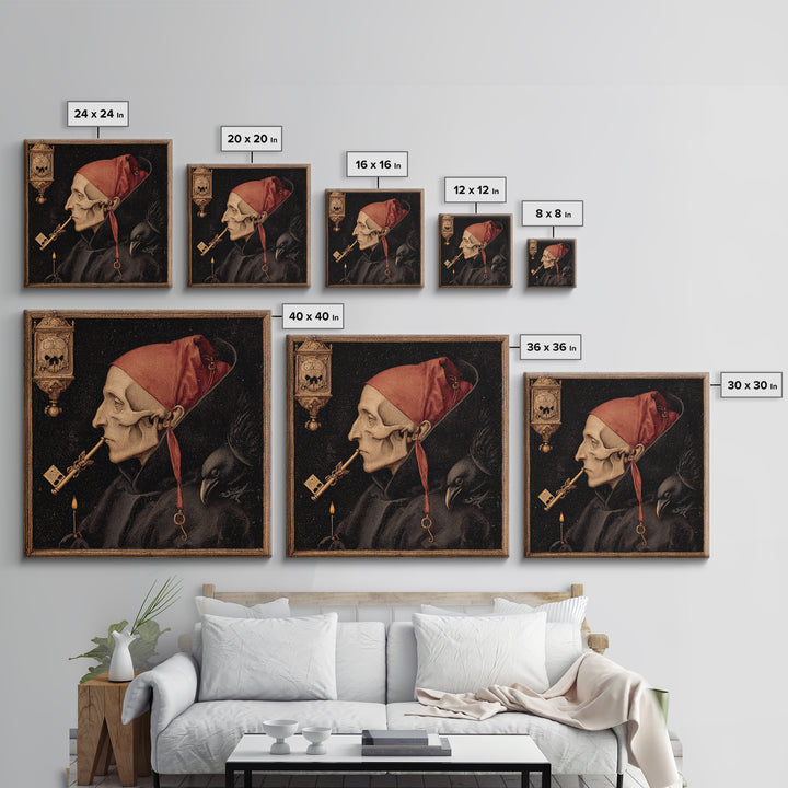 The Coffin Key, Danse Macabre Art, Square Wall Art, Dark Fantasy Wall Art, Canvas Print, Halloween Wall Art