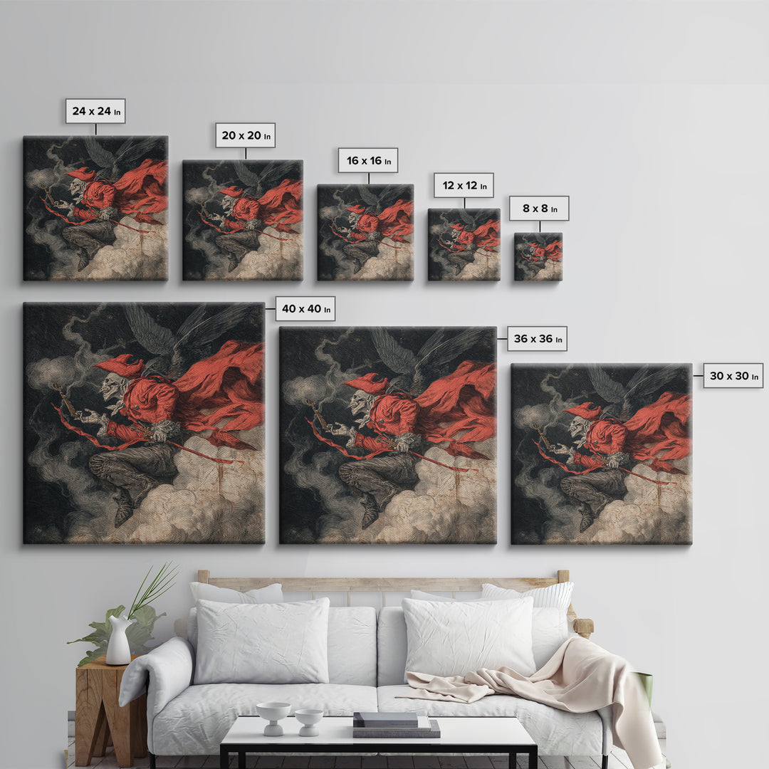The Coffin Key, Gothic Nightmare Art, Square Wall Art, Dark Fantasy Wall Art, Framed Canvas Print, Halloween Wall Art