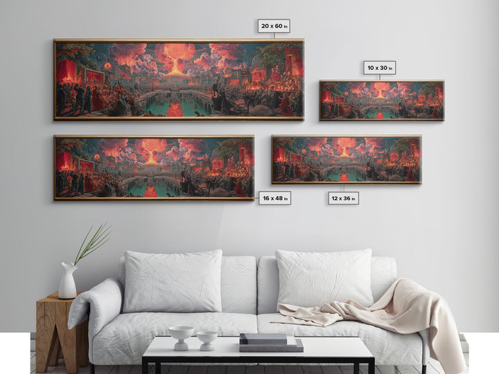 The Coffin Key, Apocalyptic Romantic Art, Extra Wide Wall Art, Gothic Horror Wall Art, Canvas Print, Halloween Wall Art, Seasonal Home Decor