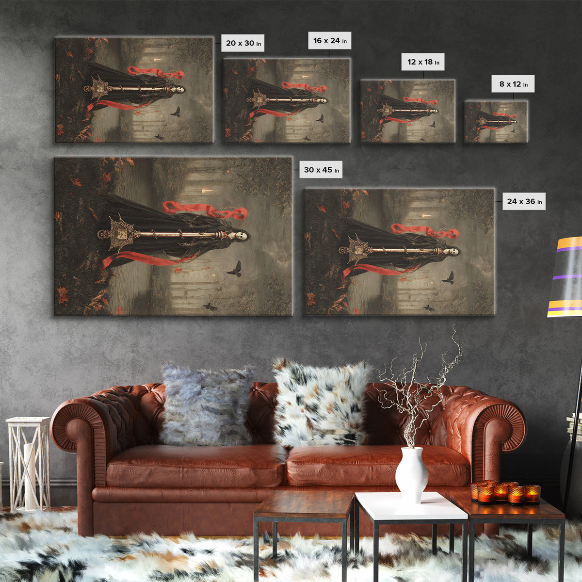The Coffin Key, Symbolist Gothic Landscape, Landscape Wall Art, Macabre Wall Art, Framed Canvas Print, Halloween Wall Art