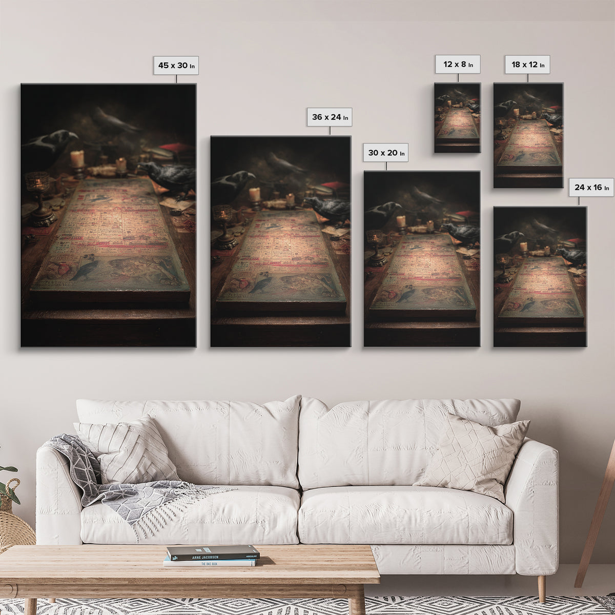 The Antique Spirit Board, Gothic Nightmare Art, Vertical Wall Art, Gothic Horror Wall Art, Framed Canvas Print, Halloween Wall Art