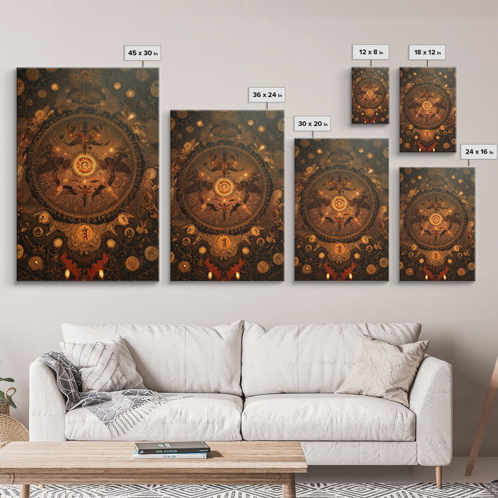 The Antique Spirit Board, Visionary Gothic Art, Vertical Wall Art, Gothic Horror Wall Art, Canvas Print, Halloween Wall Art
