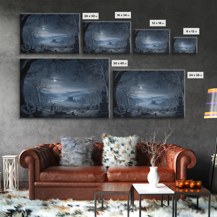 The Antique Spirit Board, Romantic Gothic Landscape, Landscape Wall Art, Dark Fantasy Wall Art, Framed Canvas Print