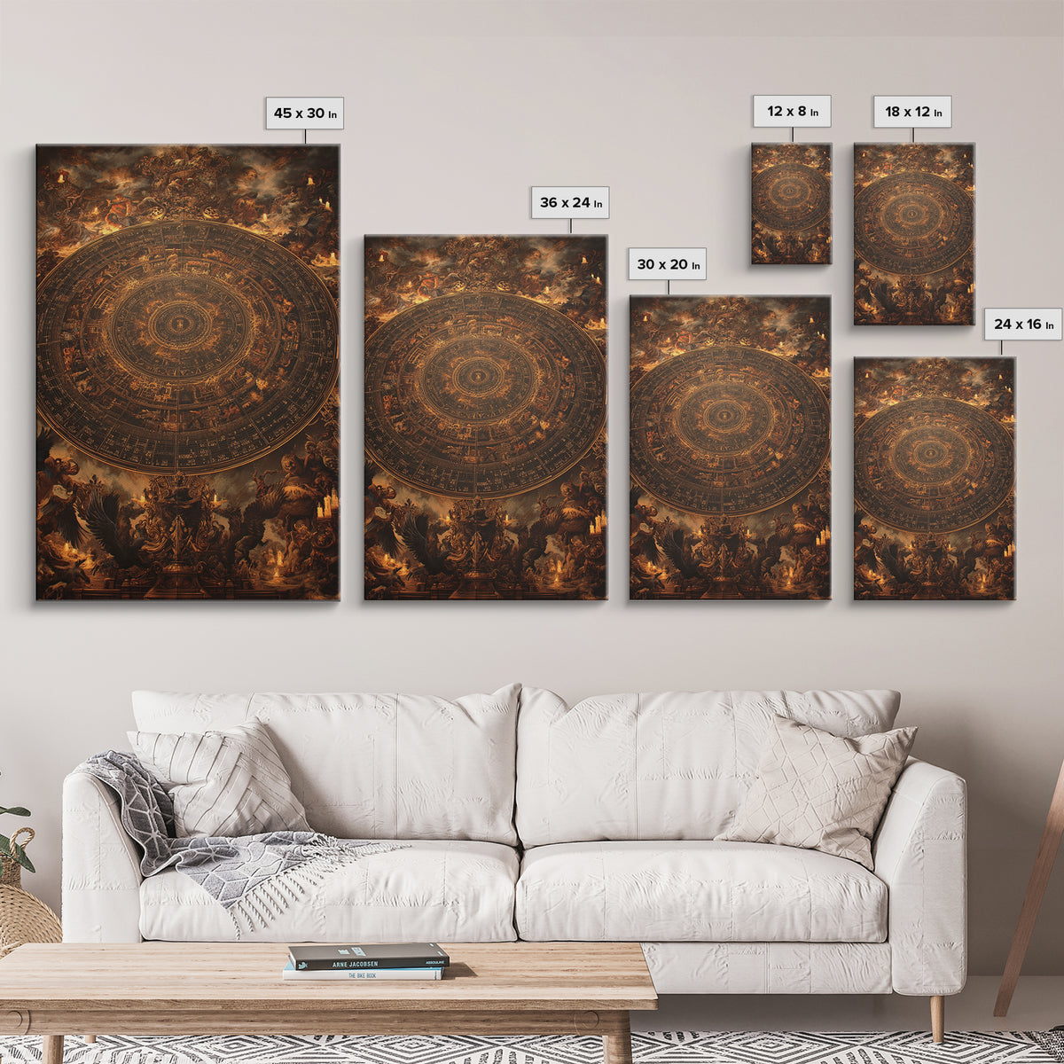 The Antique Spirit Board, Ornate Symbolist Art, Vertical Wall Art, Dark Halloween Decor, Framed Canvas Print, Halloween Wall Art