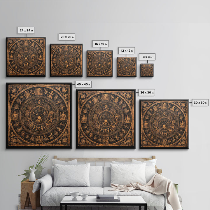The Antique Spirit Board, Grotesque Carnival Art, Square Wall Art, Dark Halloween Decor, Canvas Print, Halloween Wall Art