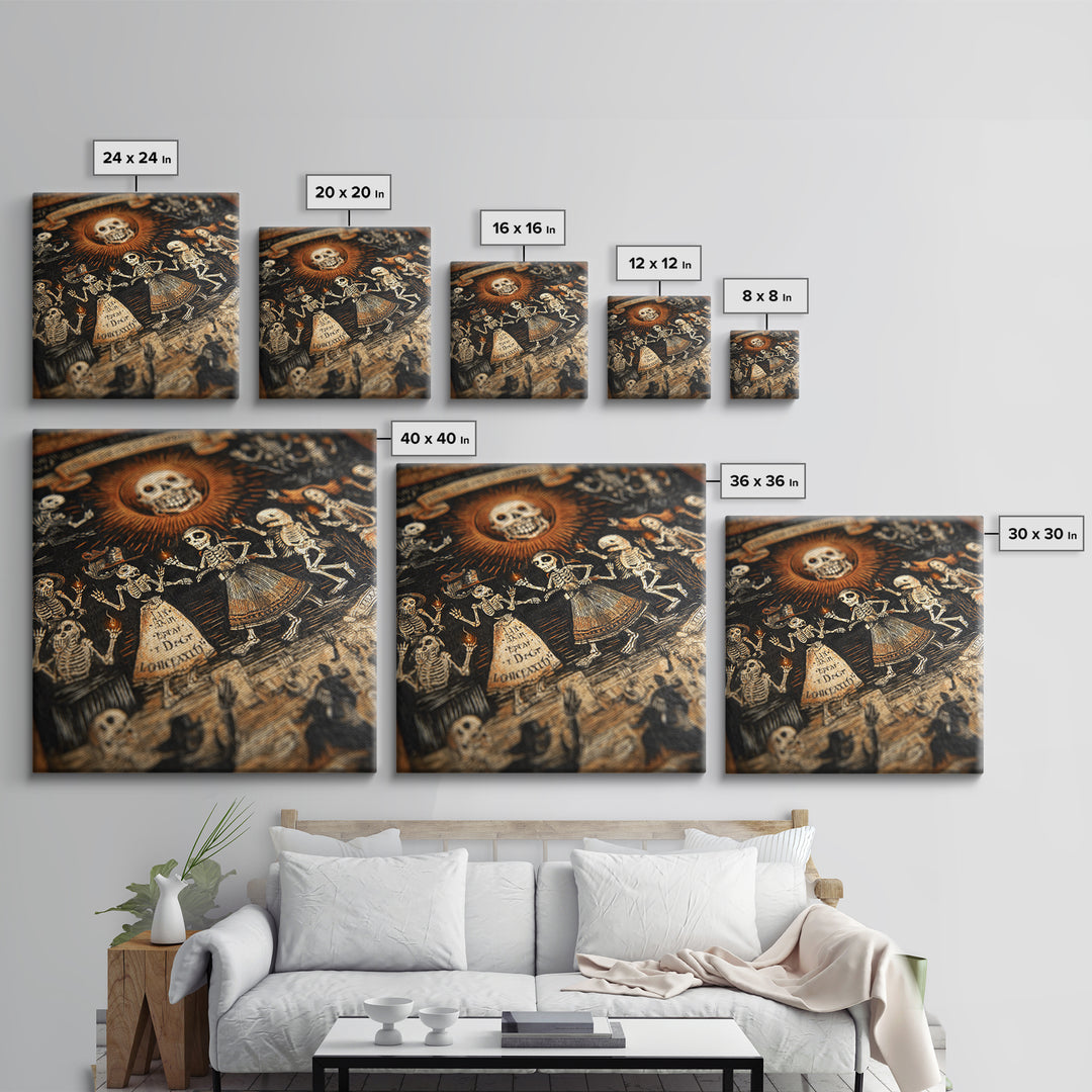 The Antique Spirit Board, Macabre Folk Print Art, Square Wall Art, Gothic Horror Wall Art, Canvas Print, Halloween Wall Art