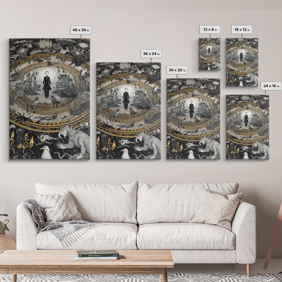 The Antique Spirit Board, Victorian Macabre Art, Vertical Wall Art, Gothic Horror Wall Art, Canvas Print, Halloween Wall Art