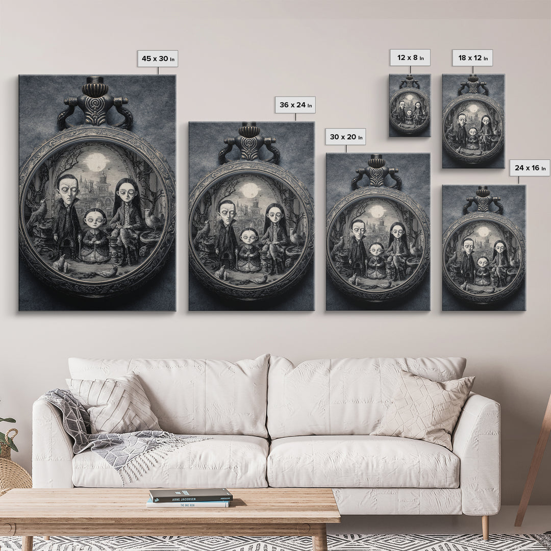 The Cursed Pocket Watch, Victorian Macabre Art, Vertical Wall Art, Gothic Horror Wall Art, Canvas Print, Halloween Wall Art