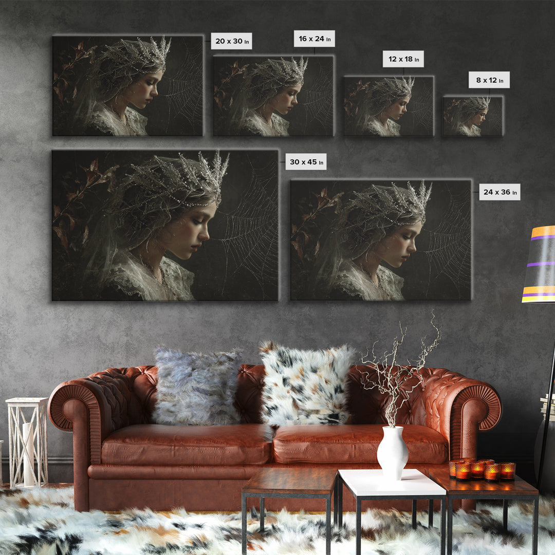 The Spiderweb Crown, Symbolist Gothic Landscape, Landscape Wall Art, Gothic Horror Wall Art, Canvas Print, Halloween Wall Art