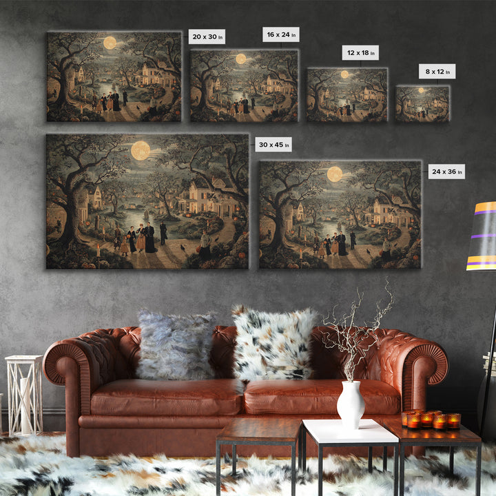 1950s Halloween Nostalgia, Symbolist Gothic Landscape, Landscape Wall Art, Dark Fantasy Wall Art, Canvas Print, Halloween Wall Art