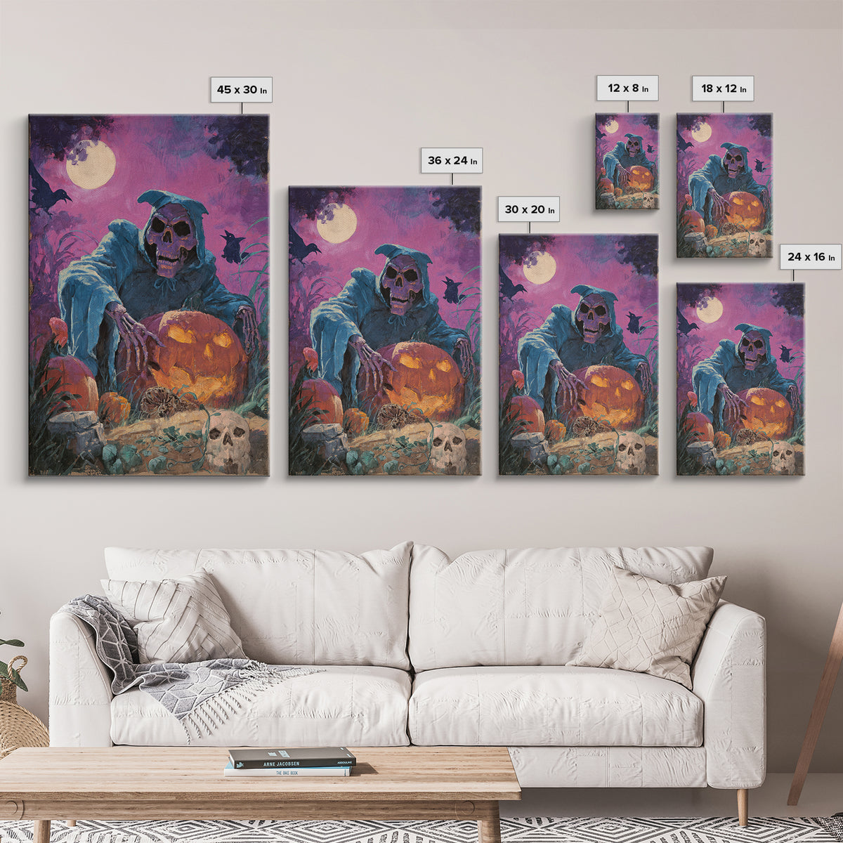 1980s Neon Horror, Decadent Gothic Art, Vertical Wall Art, Dark Fantasy Wall Art, Framed Canvas Print, Halloween Wall Art