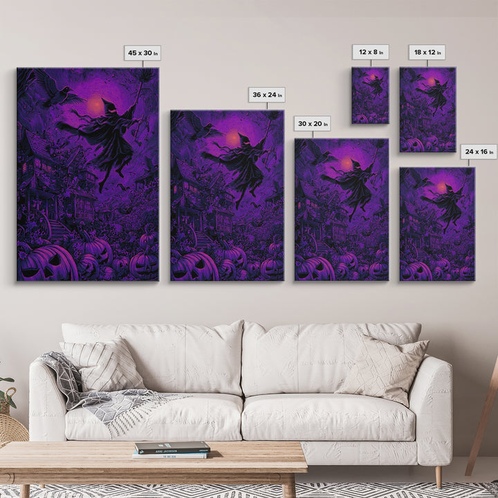 1980s Neon Horror, Victorian Macabre Art, Vertical Wall Art, Dark Halloween Decor, Framed Canvas Print, Halloween Wall Art