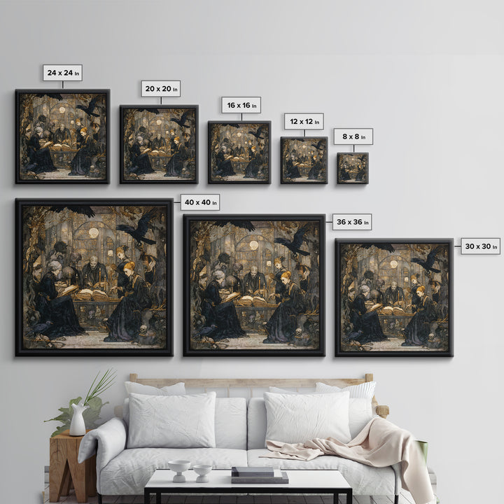 Dark Academia Halloween, Dark Symbolist Art, Square Wall Art, Dark Fantasy Wall Art, Framed Canvas Print, Halloween Wall Art