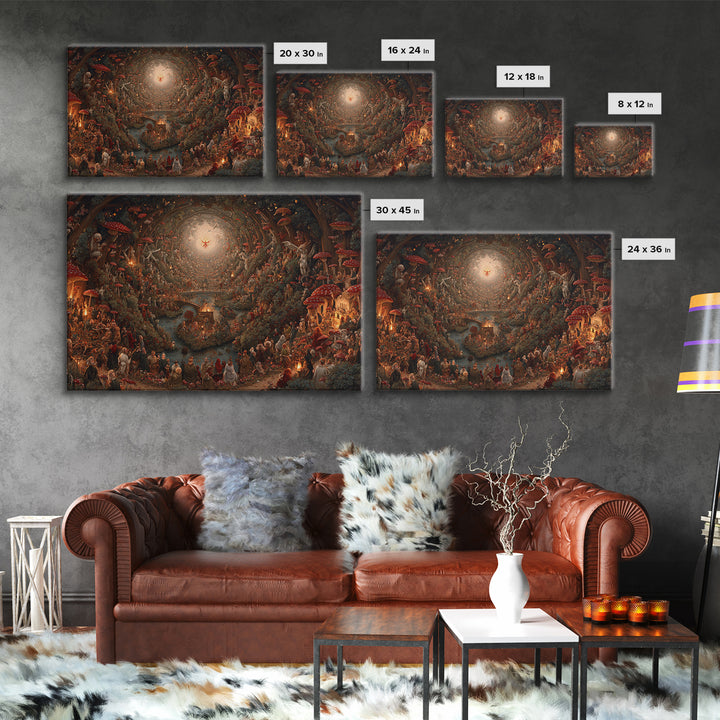 Enchanted Woodland Halloween, Medieval Grotesque Art, Landscape Wall Art, Dark Fantasy Wall Art, Canvas Print, Halloween Wall Art