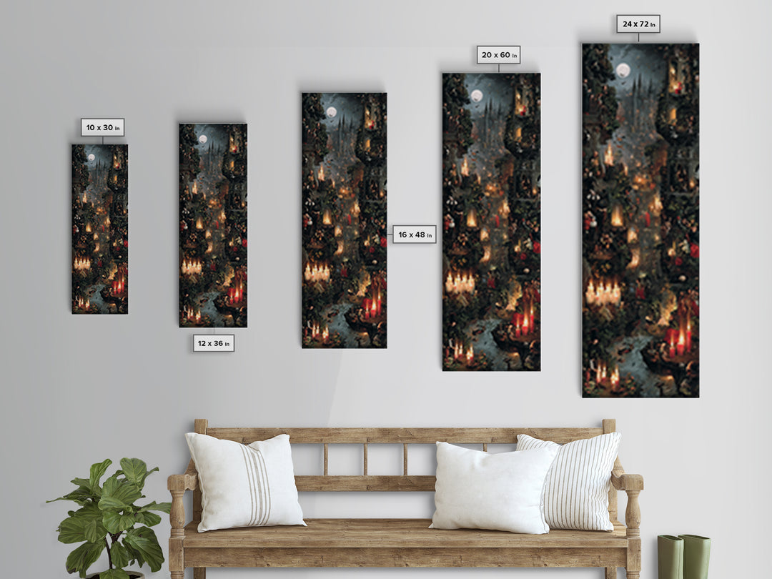 Gothic Romance, Medieval Grotesque Art, Tall Narrow Wall Art, Dark Fantasy Wall Art, Canvas Print, Halloween Wall Art
