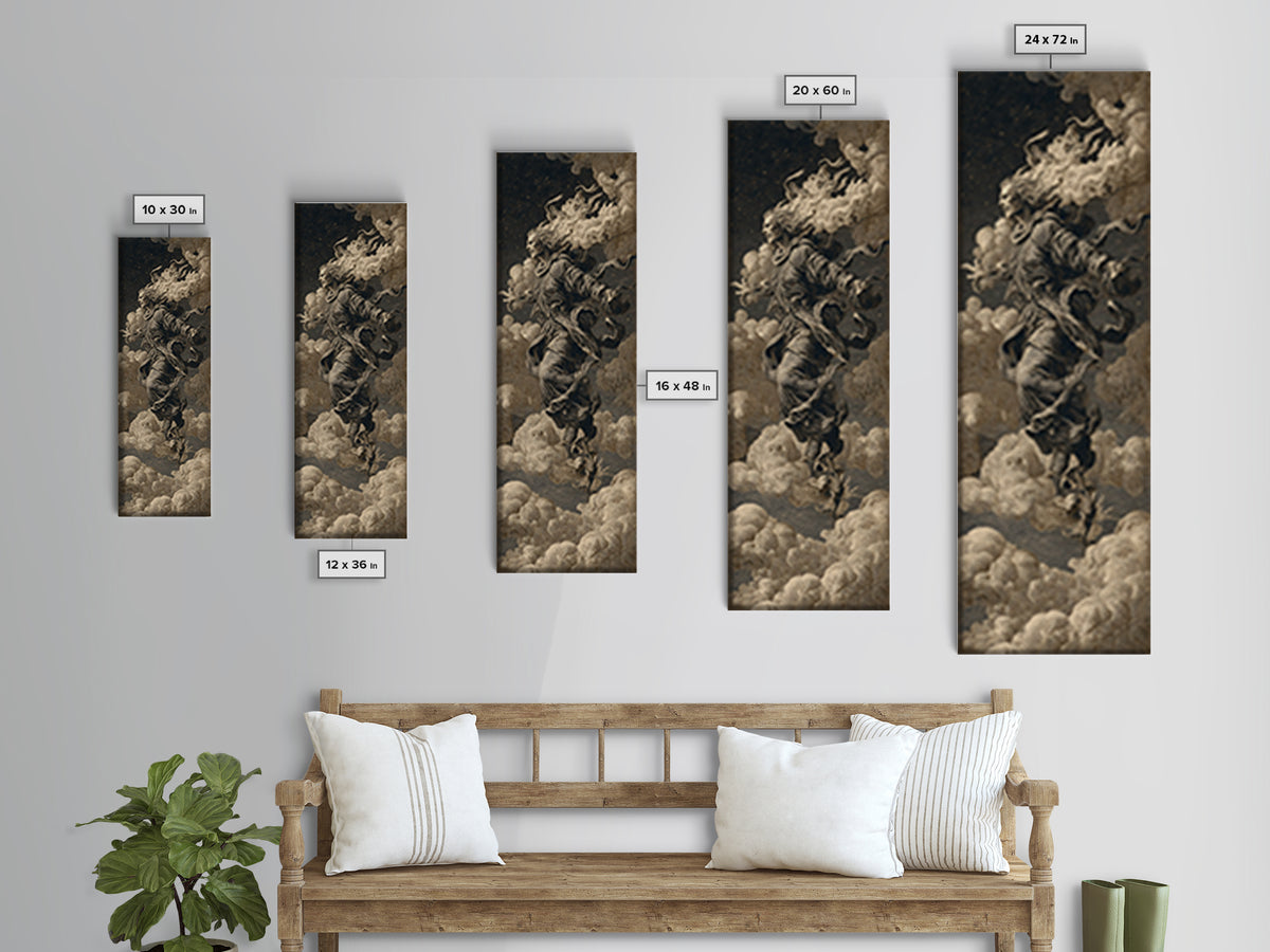 Haunted Seaside Halloween, Visionary Gothic Art, Tall Narrow Wall Art, Gothic Horror Wall Art, Framed Canvas Print, Halloween Wall Art