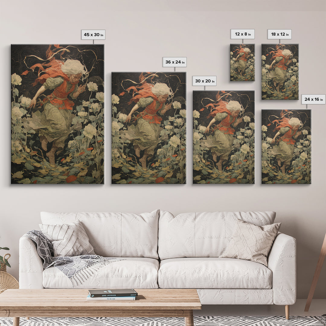 The Poison Garden, Dark Renaissance Art, Vertical Wall Art, Gothic Horror Wall Art, Canvas Print, Halloween Wall Art