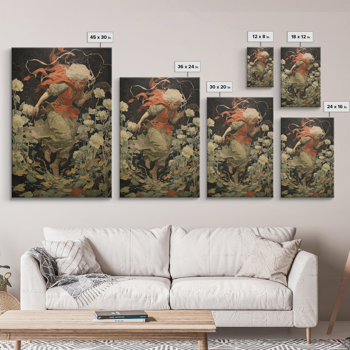 The Poison Garden, Dark Renaissance Art, Vertical Wall Art, Gothic Horror Wall Art, Canvas Print, Halloween Wall Art