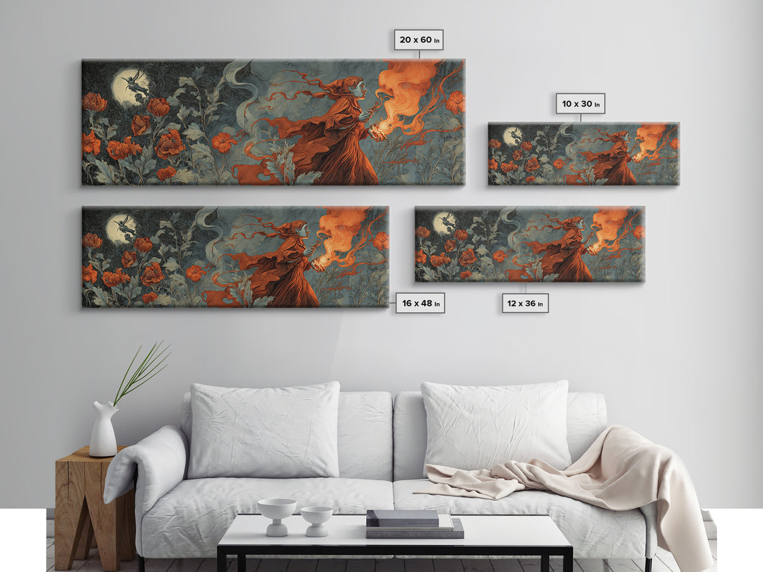 The Poison Garden, Visionary Gothic Art, Extra Wide Wall Art, Macabre Wall Art, Canvas Print, Halloween Wall Art, Gothic Home Decor
